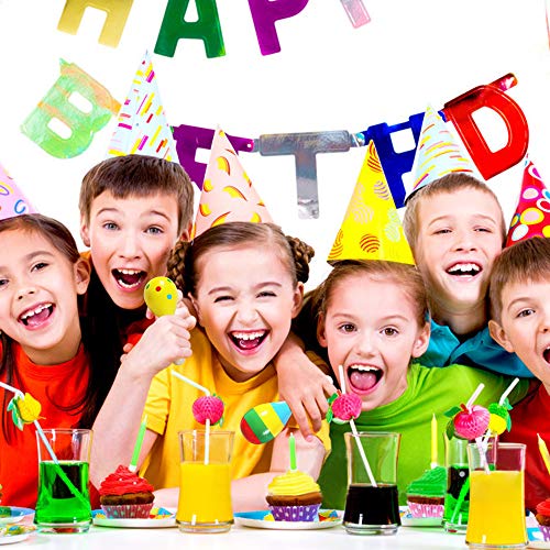 image for Aniann 12 Pieces Mini Wooden Maracas Fiesta Maracas Handmade Colorful 