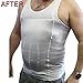 TopTie Men's Slimming Body Shaper Compression Shirt, Shapewear Sculpting Vest Muscle Tank-White-L