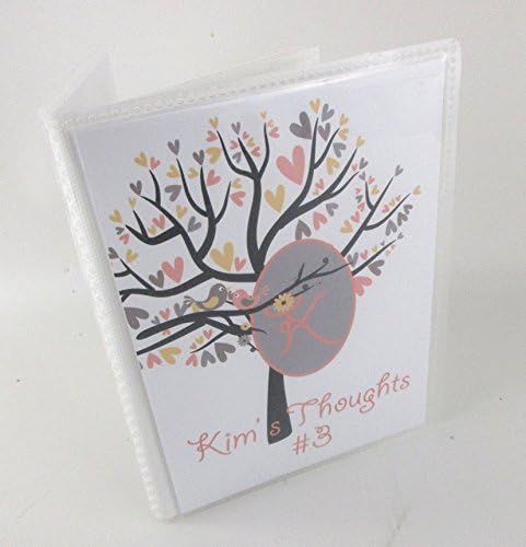4x6 or 5x7 photo album IA#027 Gray and Coral Tree Bird Wedding Engagement Anniversary