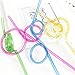 DECORA 36 Pieces Crazy Loop Straws Reusable Plastic Straws Drinking for Summer Party, Birthday, Wedding, Baby Shower