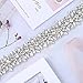 XINFANGXIU 1 Yard Silver Wedding Dress Applique Crystals Rhinestones Applique Bridal Belt for Women Formal Prom Evening