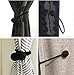 IHC Window Curtain Tiebacks Clips VS Strong Magnetic Tie Band Home Office Decorative Drapes Weave Holdbacks Holders European Style 1 pair (Black)