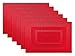 DII PVC Tabletop Collection Woven Indoor/Outdoor, Placemat Set, 13x17.25, Tango Red, 6 Piece