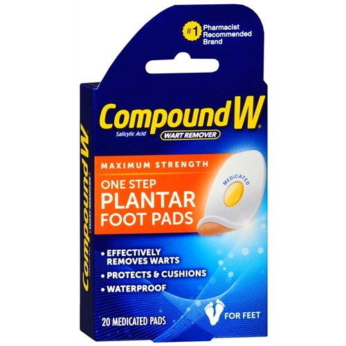 Compound W One Step Plantar Pads, Wart Remover 20 ea(Pack of 1)