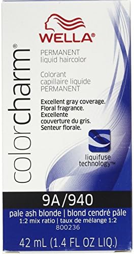 Wella Color Charm 9A/940 Pale Ash Blonde Permanent Liquid Hair Color Value Packs (12 pcs)