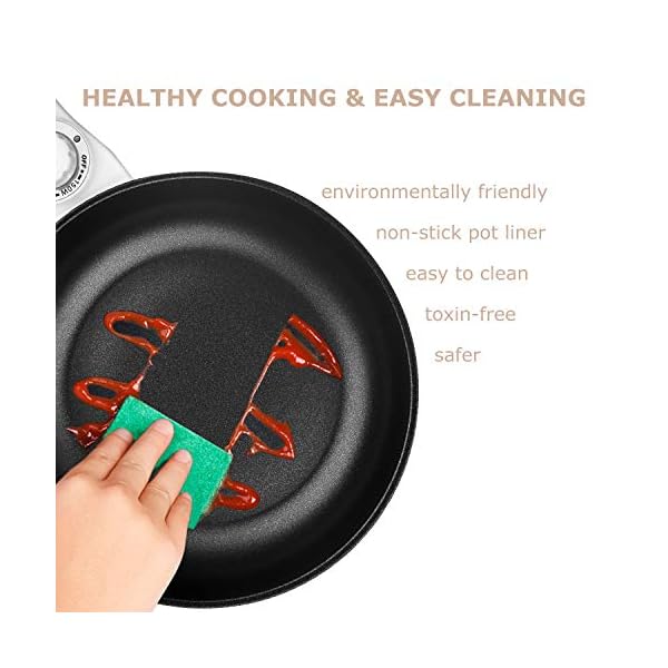 Dezin Electric Hot Pot Upgraded, NonStick Sauté Pan, Rapid Noodles Cooker, 1.5L Mini Pot for