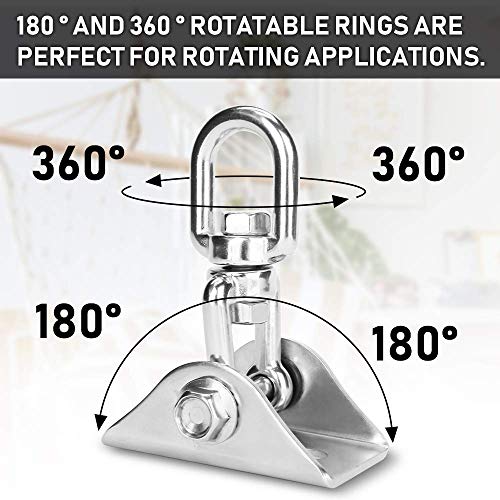 Molbory Deckenhaken Hängesessel, 500KG Kapazität Edelstahl Deckenhaken 360° Dreh Schaukelhaken für Betonholz, Hängematte… – Bild 3
