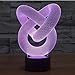YANGHX 3D Illusion Lamp Circles Modern 100~240v Night 7 Color Change LED Desk Table Light lamp (Color: Multicolor)