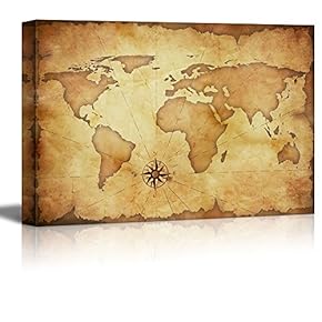 Abstract Old Grunge World Map Wall Decor