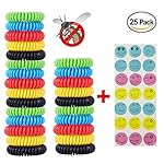 Mosquito Repellent Bracelets, 25 Pack Sumpol Natural Bug and Insect Repellent Bracelet with 36 Free Mosquito Repellent Patches, Patches Insect Protection up to 300 Hours,Pest Control for Kids & Adults