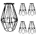 Metal Lamp Cage, Pendant Light Shade, Adjustable Bulb Guard, Ceiling Fan Light Covers, Anti-Rust - Sturdy Bulb Cage, Hanging Light Cage for Industrial Vintage Style Lighting Fixture, 4 Packs (Small)