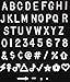 Precut Letters and Characters for Changeable Felt Letter Boards, Approx 1 inch - 252 Characters, Fun Symbols and much more - Canvas Drawstring Pouch (White Letters and Sort Container Only))