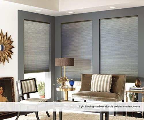 Custom Cordless Double Cell Shades, 28W x 38H, Storm