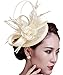 Fascigirl Sinamay Fascinator Hat Feather Party Pillbox Hat Flower Derby Hat for Women