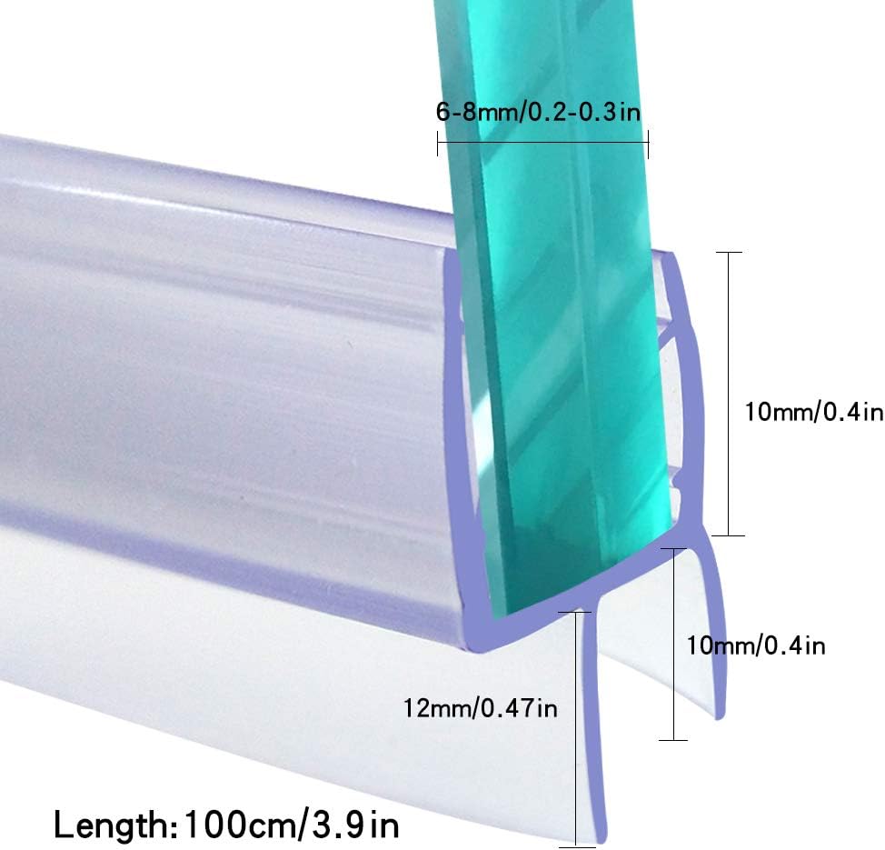 Lot de 2 joints détanchéité en caoutchouc pour porte de douche en verre