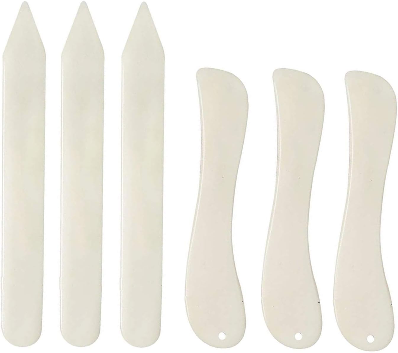 AQSXO Bone Folder Tool, Bone Paper Creaser Scoring, for DIY Handmade Leather Burnishing Bookbinding Cards and Paper Crafts, 6Pcs.
