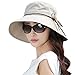 NOT FOLDABLE Bucket Cord Sun Summer Beach Hat with Wide Brim for Women UPF50+ Khaki