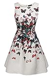 ACEVOG Vintage 1950's Floral Spring Garden Party Picnic Dress Party Cocktail Dress Colorful XL