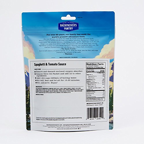 Backpacker's Pantry Spaghetti & Sauce, Two Serving Pouch, (Packaging May Vary)​ - Thumbnail 2