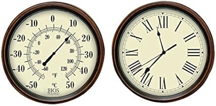 Amazon Com Bios Decorative Thermometer And Clock Set Sports