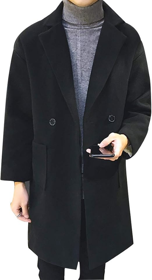 Amazon コート メンズ ロング ジャケット トップス チェスターコート ビジネス シンプル ステンカラーコート 起毛 冬 防寒 大きいサイズ Black Xl コート ジャケット 通販