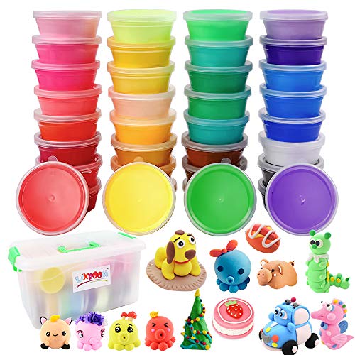 WXBOOM 36 Bright Colors DIY Modeling Magic Air Dry Clay Ultra Light Plasticine Clay for Kids, Teens, Creative Art DIY Crafts