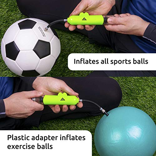 Sports Stable Dual Action Ball Pump Comes with 5 Standard Needles and 2 Plastic Yoga Ball Adaptors for Your Football, Basketball, Soccerball, Pilates Ball, Volleyball, Handball, Yoga Ball - Thumbnail 4