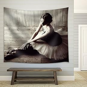 Professional Ballet Dancer Resting After The Performance - Fabric Wall Tapestry Home Decor - 51x60 inches
