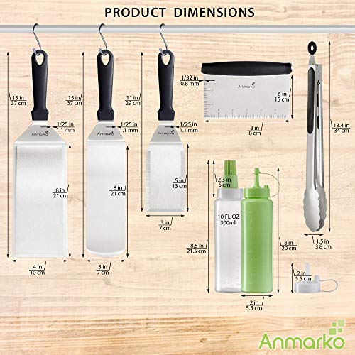 Metal Spatula and Scraper Set Griddle Accessories kit Grill Tongs