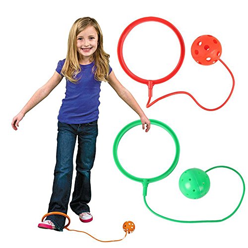 BingHang Jumping Toy Assorted Colors Swing Balls - Great Kids Fitness Game Skip ball for All age (4)