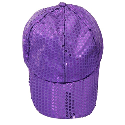 Caps, Toraway 2016 Fashion MSequin Baseball Cap Hip-hop Hat Adjustable (Purple)