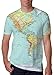 Leapparel Unisex 3D Retro America Map Print Graphic Design T Shirts Tees XXL