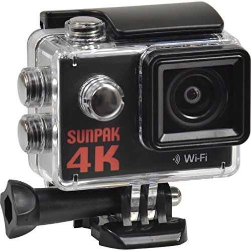 Sunpak Epic 4K HD Wi-Fi Waterproof Action Video Camera Camcorder with Underwater Housing & Action Mounts + 32GB Card + Case + Buoy Grip + Tripod Kit