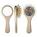 Beautyours Detangling Hair brush 2-Pack set Wooden Detangler Hair Comb Anti-static Brush with Mirror for Tangled Hair to Massage & Protect Scalp
