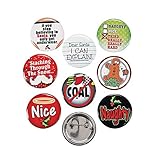 24 (2 Dozen) ~ Funny Christmas Sayings Button Pins ~ Approx. 1.25