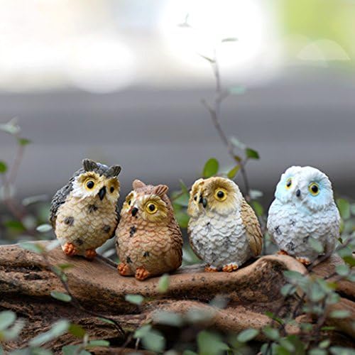 Padory Cute Owl Mini Dollhouse Bonsai Craft Garden Ornament DIY Plant Pots Fairy Garden
