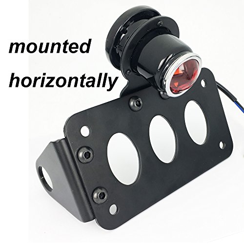 image for Amazicha LED Side Mount License Plate Holder Brake Round Tail Light fo