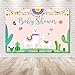 MEHOFOTO Llama Girl Baby Shower Photo Studio Booth Background Pink Fiesta Cactus Mexican Llama Mama Señorita Photography Backdrops Banner for Cake Table Supplies 7x5ft