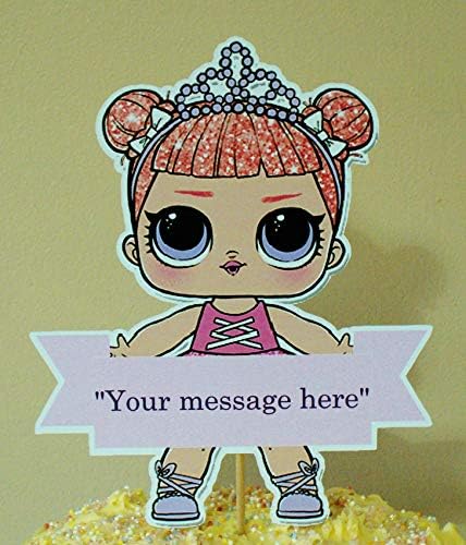 Chic Cottage Crafts Lol Doll CENTER STAGE Personalised Cake Topper Party Decoration - 15cm tall - Any Message