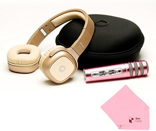 Full Power idol K8 Plus Portable Karaoke Entertainment Kit (Comes W/ BoxCave Microfiber Cleaning Cloth) (Rose Gold + HiFi Headphone)