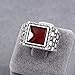 Chimoda Mens Rings Turkish Handmade in 925 Sterling Silver with Red Agate and Marcasite Stones (9)