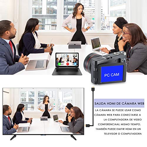 Camara-Foto-Digital-Full-HD-1080PFamBrow-WiFi-24MP-Camara-de-Video-Digital-Zoom-16xGran-Angular-Lente-Rotacin-de-30-Pulgadas