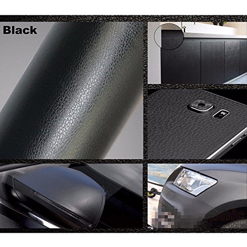 HOHO 60"x20" Car Interior Leather Textured Vinyl Wrap Sticker Decal Film Self Adhesive,Black - Thumbnail 5