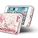 iPhone 6 Plus Case, iPhone 6S Plus Flowing Liquid Case, WeLoveCase 3D Creative Floating Luxury Bling Sequins Shiny Sparkle Glitters Adorable Quicksand Hard Case with TPU Bumper Frame - Rose Gold