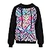 Voglee- Fashion Digital Print Autumn Winter Hooded Sweater
