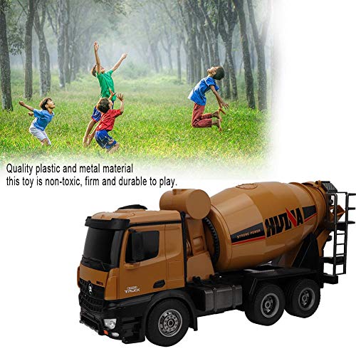 1:14 10 Channels Remote Control Cement Mixer Truck Toy RC Cement Truck Gift Toys, Simulated Mixer Truck for Kids & Children by Toy to Enjoy