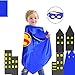 Superhero Cape for Kids, Double-Sided Satin Capes and Mask for Dress Up Costumes (4 Capes) Blue