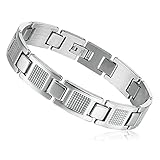 Mens Stainless Steel Bracelet Classic Link Wrist （Silver，11mm）