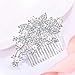 EVER FAITH Bridal Accessories for Women, Orchid Leaf Simulated Pearl Wedding Hair Comb for Bride, Bridesmaids Clear Austrian Crystal Silver-Tone