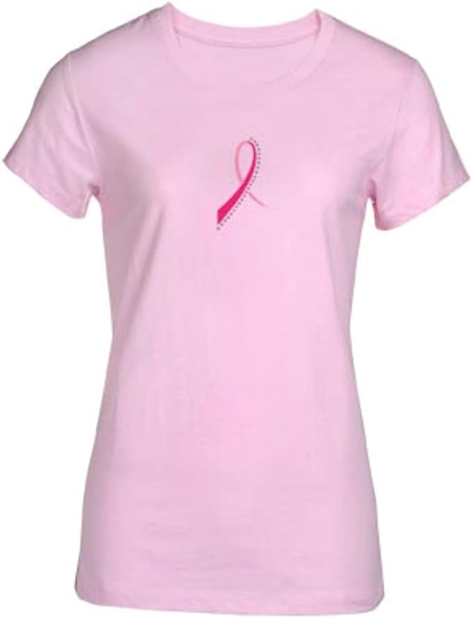 Pink Ribbon Bling TShirt Small at Amazon Women’s Clothing store